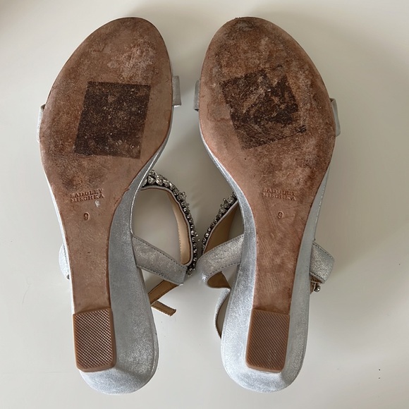 Badgley Mischka Jeweled Strap Wedges - Picture 7 of 7
